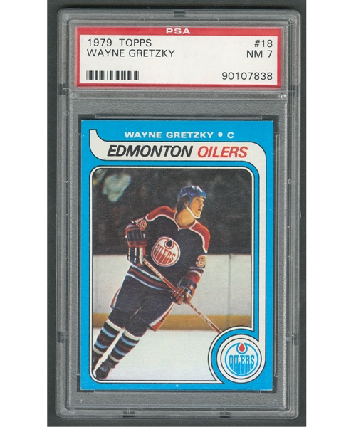 1979-80 Topps Hockey Card #18 HOFer Wayne Gretzky RC - Graded PSA 7