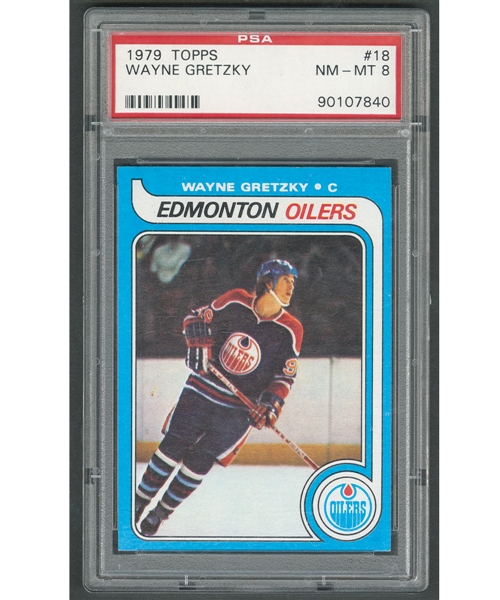 1979-80 Topps Hockey Card #18 HOFer Wayne Gretzky RC - Graded PSA 8