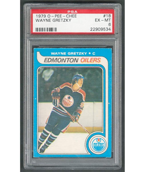 1979-80 O-Pee-Chee Hockey Card #18 HOFer Wayne Gretzky RC - Graded PSA 6