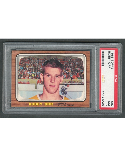 1966-67 Topps Hockey Card #35 HOFer Bobby Orr RC - Graded PSA 7