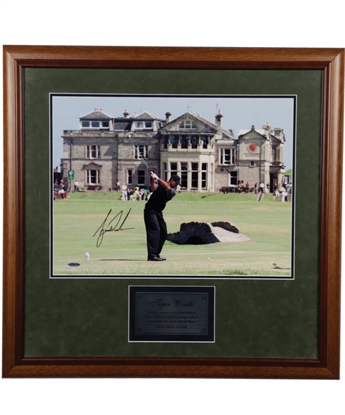 Tiger Woods Signed 2000 British Open Limited-Edition Framed Photo #34/500 with UDA COA - Youngest Career Grand Slam Player