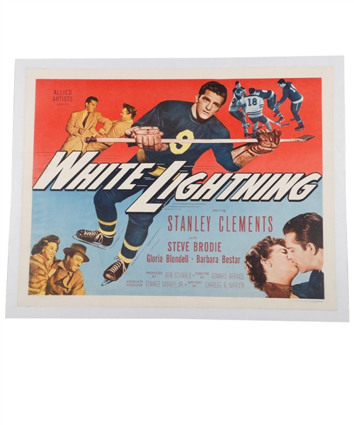 "White Lightning" 1953 Hockey Movie Poster (24” x 30 ½”)