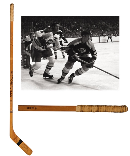 Bobby Orrs 1970-71 Boston Bruins Signed Victoriaville Pro Game-Issued Stick with Original Tape Jobs