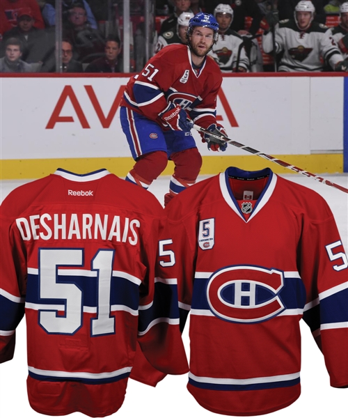 David Desharnais 2014-15 Montreal Canadiens "Guy Lapointe Night" Game-Worn Jersey with Team LOA