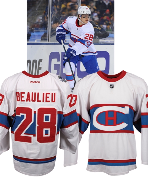 Nathan Beaulieus 2016 Winter Classic Montreal Canadiens Game-Worn Jersey with Team LOA