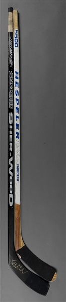 Peter Bondras and Dale Hunters Washington Capitals Signed Game-Used Sticks