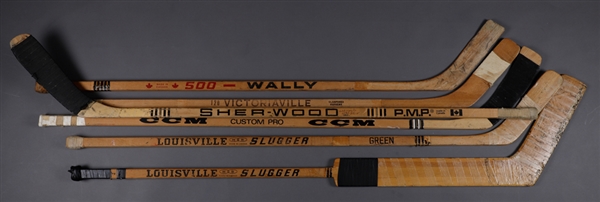 Vintage 1970s OHA London Knights Game-Used Sticks (6) Including Rob Ramage and Brad Marsh