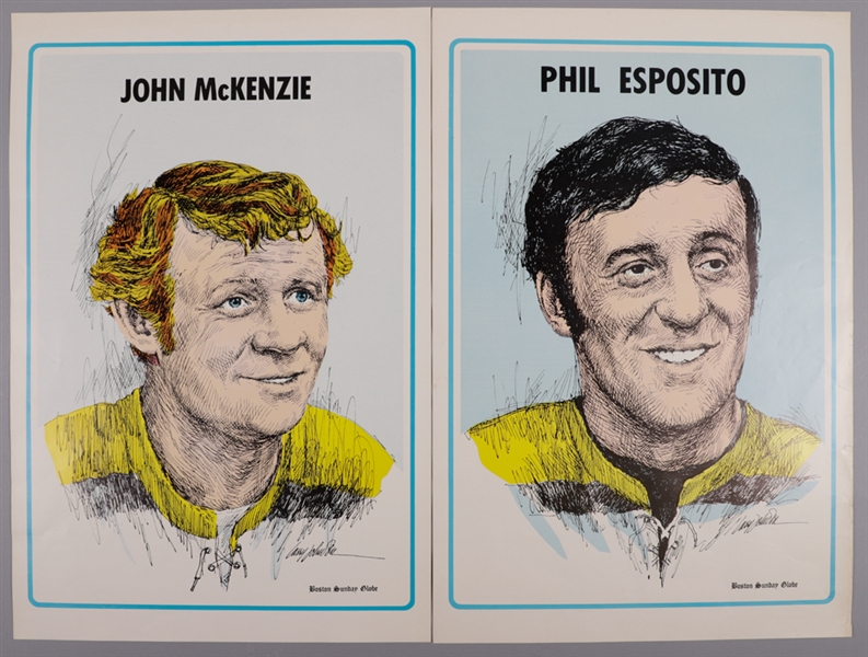Boston Bruins 1971 Boston Sunday Globe Poster Set Collection of 10