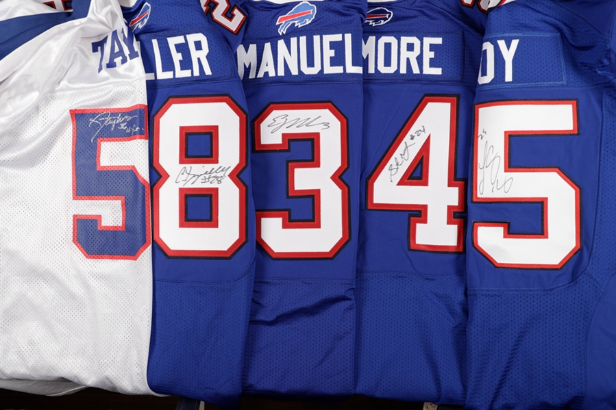 Buffalo Bills EJ Manuel, C.J. Spiller, LeSean McCoy, Stephon Gilmore Signed Jerseys Plus Lawrence Taylor Signed New York Giants Jersey