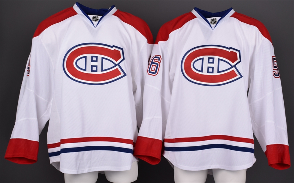 Brian Willsies and Mark Miteras 2011-12 Montreal Canadiens Game-Issued Away Jerseys with Team LOAs