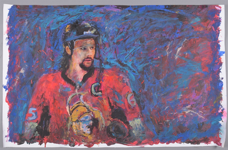 Erik Karlsson Ottawa Senators “The Captain Looks On” Original Painting on Canvas by Renowned Artist Murray Henderson (26 ½” x 42”) 