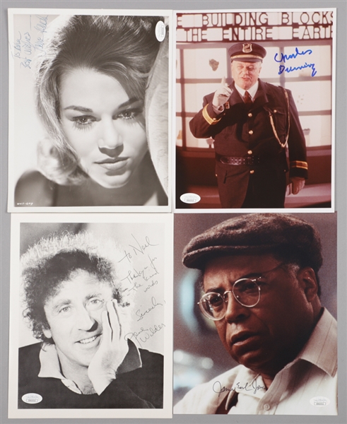 Notable 1970s/80s Hollywood Actor/Actress Signed Photo Collection of 5 Including Gene Wilder, Jane Fonda and James Earl Jones - All JSA Certified 