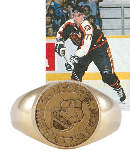 Ray Bourques 1989 NHL All-Star Game 10K Gold and Diamond Ring Presented to His Wife with His Signed LOA 