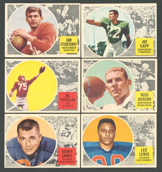 1960 Topps CFL Football Card Starter Set (77/88) Including Joe Kapp RC, Sam Etcheverry and Russ Jackson