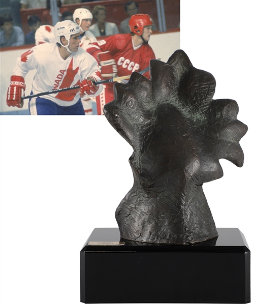 Ray Bourques 1984 Canada Cup Team Canada Bronze Sculpture Trophy with His Signed LOA (9")
