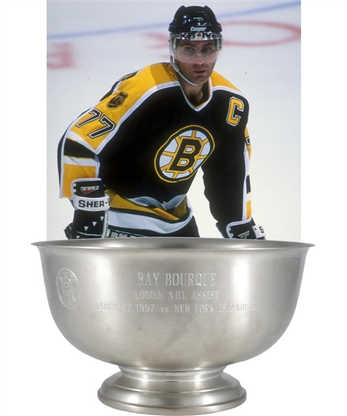 Ray Bourques 1996-97 Boston Bruins "1,000th NHL Assist" Trophy with His Signed LOA (6")