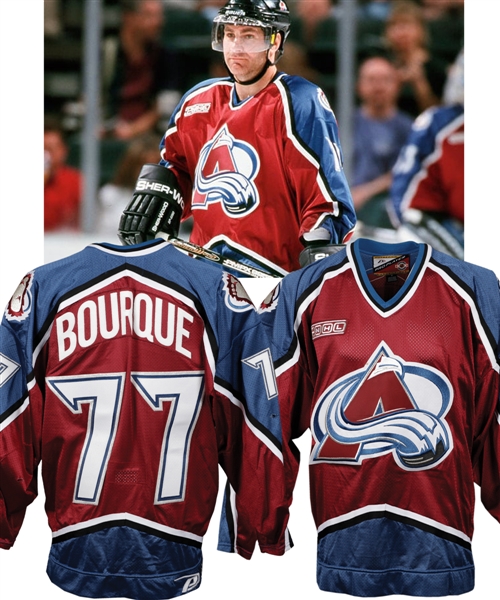Ray Bourques 1999-2000 Colorado Avalanche Game-Worn Away Jersey with His Signed LOA