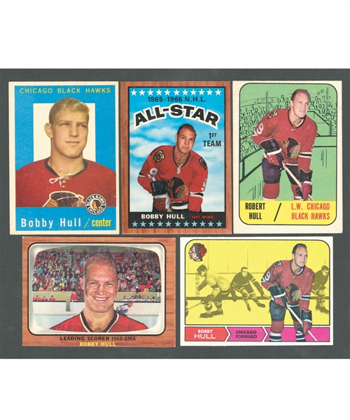 Bobby Hull 1959-60 to 1979-80 Topps and O-Pee-Chee Hockey Card Collection of 19  