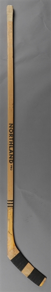 Guyle Fielders Mid-to-Late-1960s WHL Seattle Totems Northland Game-Used Stick - 4th All-Time Leading Scorer in Pro Hockey!