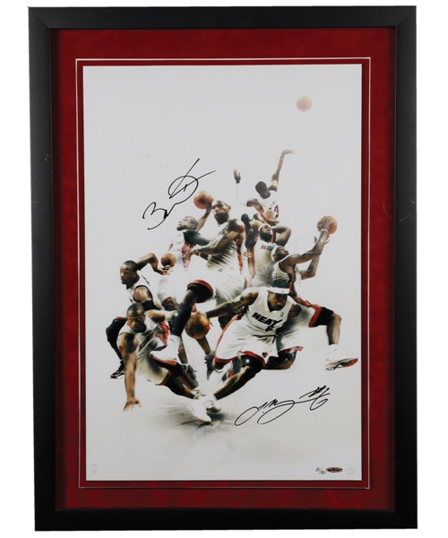 LeBron James and Dwyane Wade Dual-Signed Miami Heat "Scorpion" Limited-Edition Framed Photo #25/25 with UDA COA (22" x 30")