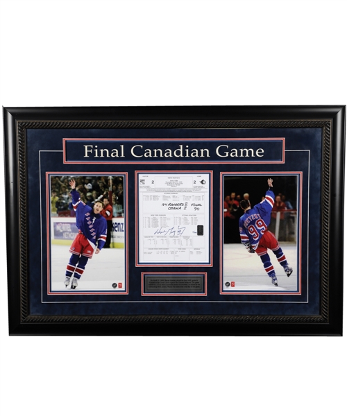 Wayne Gretzky Signed New York Rangers "Final Canadian Game" Limited-Edition Framed Display #1/199 with WGA COA (27" x 40")