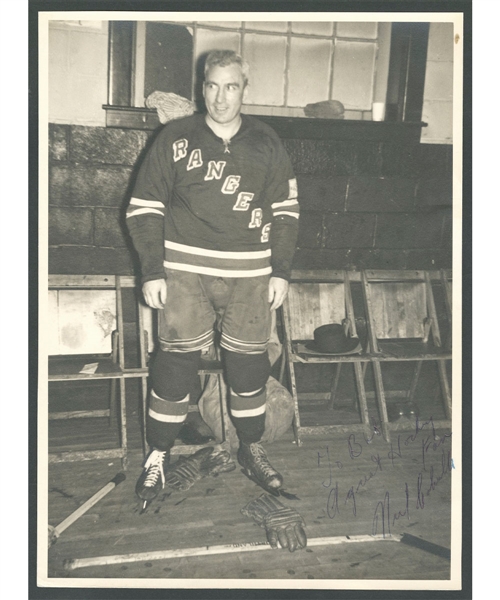 Deceased HOFer Neil Colville Signed New York Rangers Photo from the E. Robert Hamlyn Collection