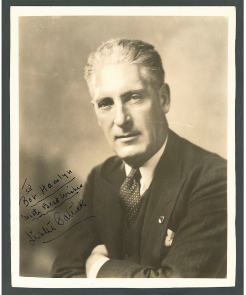 Deceased HOFer Lester Patrick Signed New York Rangers Portait Photo from the E. Robert Hamlyn Collection