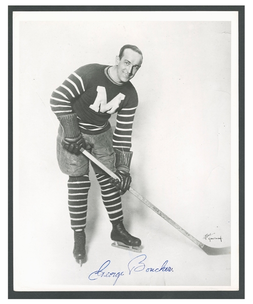 Deceased HOFer George "Buck" Boucher Signed Montreal Maroons Photo from the E. Robert Hamlyn Collection