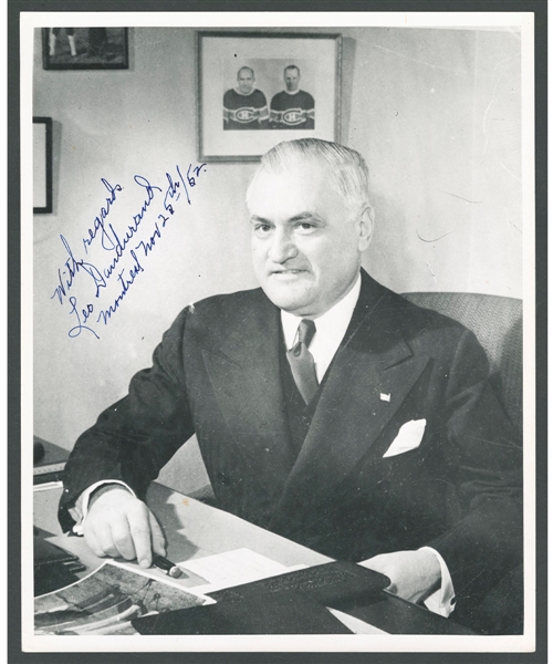 Deceased HOFer Leo Dandurand Signed Montreal Canadiens Photo from the E. Robert Hamlyn Collection