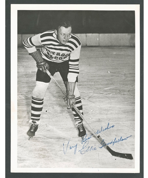 Deceased HOFer Ebbie Goodfellow Signed Detroit Falcons Photo from the E. Robert Hamlyn Collection