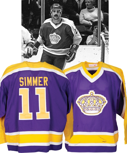 Charlie Simmers 1981-82 Los Angeles Kings Game-Worn Jersey with LOA from the Michael Wexler Collection - Photo-Matched!