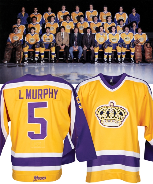 Larry Murphys 1982-83 Los Angeles Kings Game-Worn Jersey with LOA from the Michael Wexler Collection - Team Repairs!