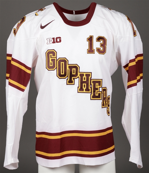 Taylor Cammaratas 2014-16 Big 10 University of Minnesota Golden Gophers Game-Worn White Alternate Jersey 