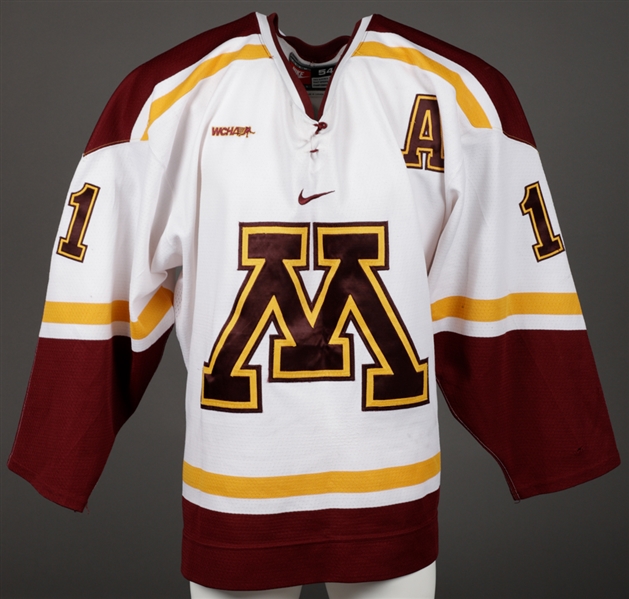 Mike Hoeffels 2010-11 WCHA University of Minnesota Golden Gophers Game-Worn Alternate Captains Jersey 