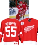 Larry Murphy’s 1997-98 Detroit Red Wings Game-Worn Jersey with Team COA from the Michael Wexler Collection - Team Repairs! - VK&SM Patch!