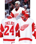 Chris Chelios 1998-99 Detroit Red Wings Game-Worn Jersey with Team COA from the Michael Wexler Collection - Team Repairs!