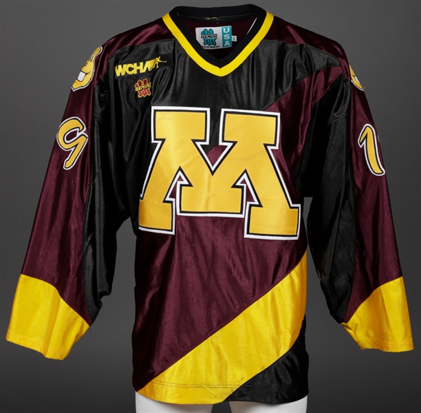 Reggie Bergs 1997-98 WCHA University of Minnesota Golden Gophers Game-Worn Hankinson Style Alternate Jersey 