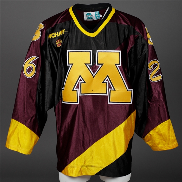 Jason Godbouts 1997-98 WCHA University of Minnesota Golden Gophers Game-Worn Hankinson Style Alternate Jersey