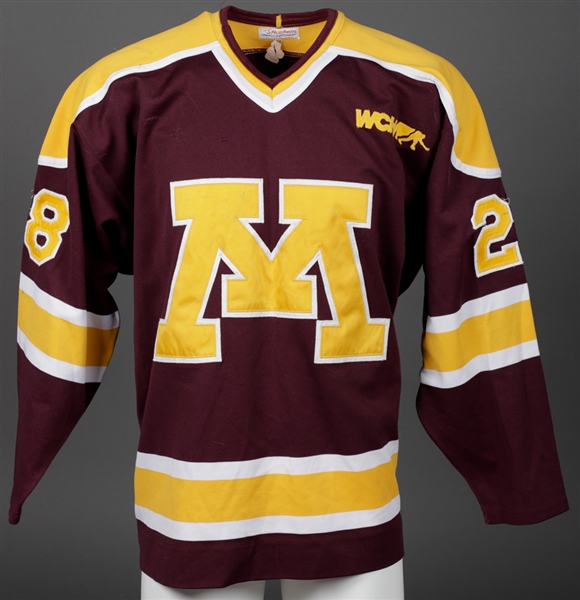 Tony Bianchis 1992-94 WCHA University of Minnesota Golden Gophers Game-Worn Jersey - Team Repairs!