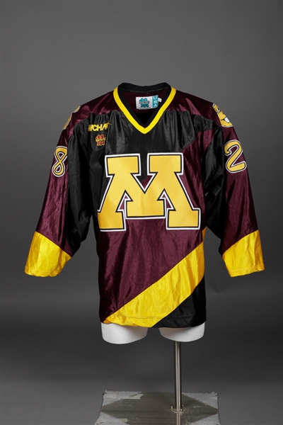 Matt Liembecks 1997-98 WCHA University of Minnesota Golden Gophers Game-Worn Hankinson Style Alternate Jersey with LOA