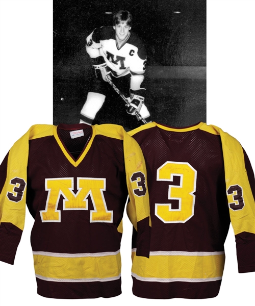 Wally Chapmans 1984-85 WCHA University of Minnesota Golden Gophers Game-Worn Jersey 