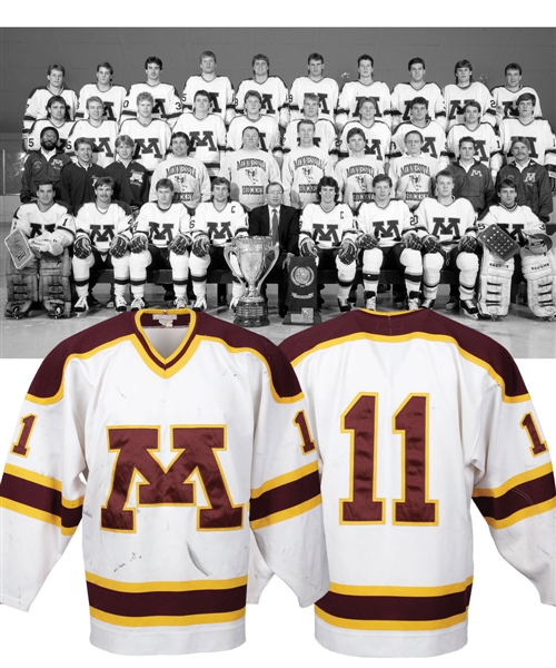 Dean Williamsons Late-1980s WCHA University of Minnesota Golden Gophers Game-Worn Jersey 