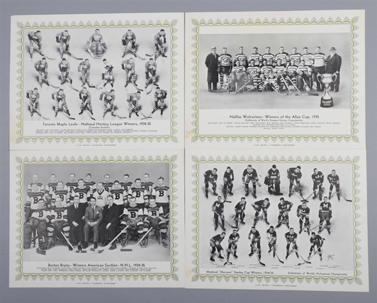 1933-34 and 1934-35 CCM Team Picture Near Sets, 1935-36 Triumph Hockey Postcards (4), 1933-34 British Consols Toronto Maple Leafs Team Picture and More!