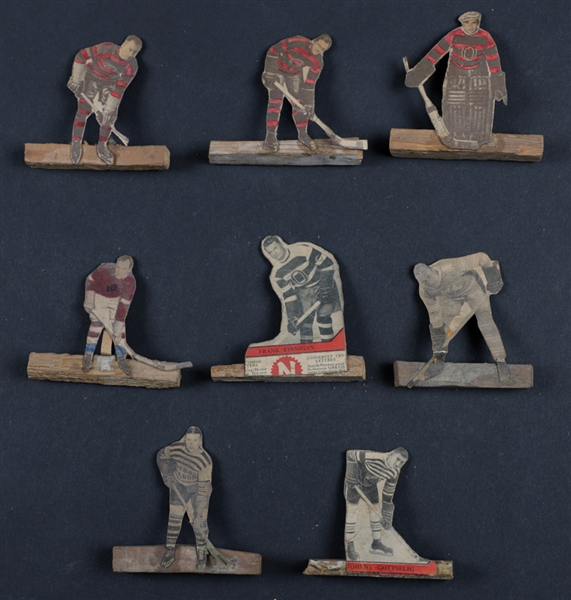 Vintage 1930s Folk Art Handmade Hockey Game Player Collection of 55+ - Some Made with Hockey Cards!