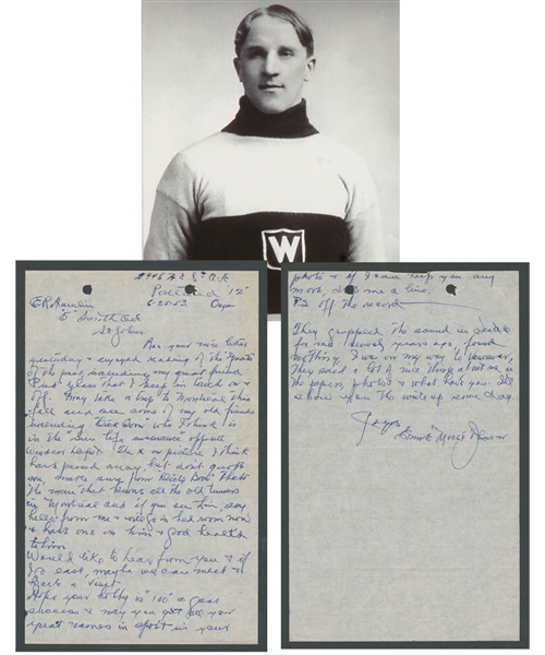 Deceased HOFer Ernie "Moose" Johnson (Montreal AAA/Wanderers - Portland Rosebuds - Victoria Aristocrats) Signed 1953 Letter from the E. Robert Hamlyn Collection
