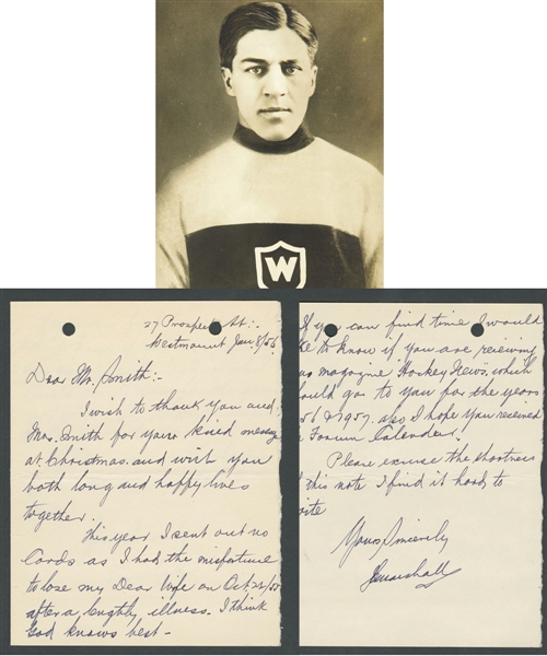 Deceased HOFer John "Jack" Marshall (Montreal AAA - Montreal Wanderers - Toronto Blueshirts) Signed 1956 Letter from the E. Robert Hamlyn Collection
