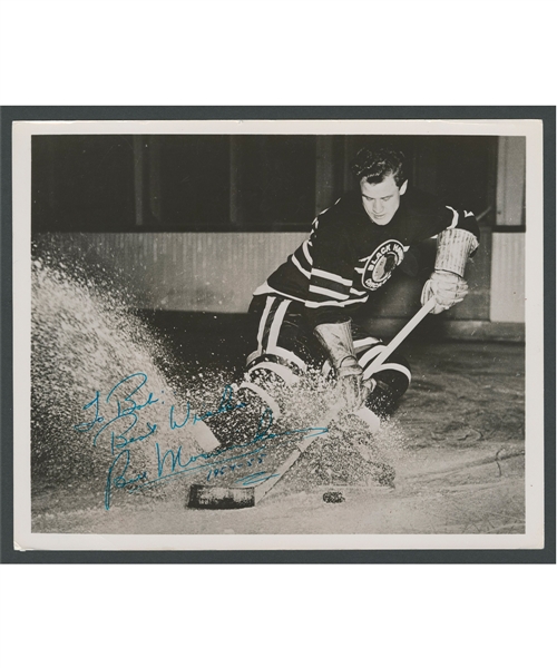 Deceased HOFer Bill Mosienko Signed Chicago Black Hawks Photo from the E. Robert Hamlyn Collection - Also Team-Signed by the 1954-55 Chicago Black Hawks on Back of Photo by 21!