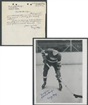 Deceased HOFer George Hay Signed Detroit Red Wings Turofsky Photo Plus Signed Letter from the E. Robert Hamlyn Collection