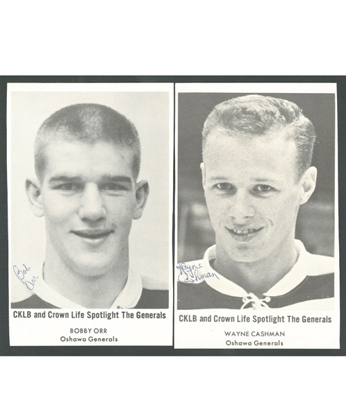 Bobby Orr and Wayne Cashman Mid-1960s Signed Pre-NHL Oshawa Generals Pictures from the E. Robert Hamlyn Collection