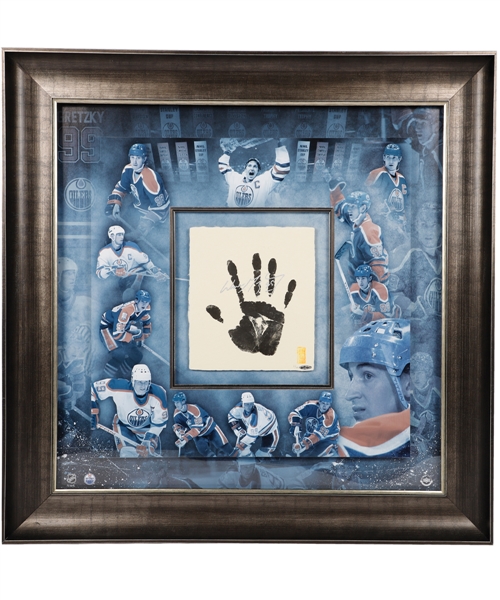 Wayne Gretzky Signed Edmonton Oilers "Tegata Original Hand Impression" Limited-Edition Framed Display #2/99 with UDA COA